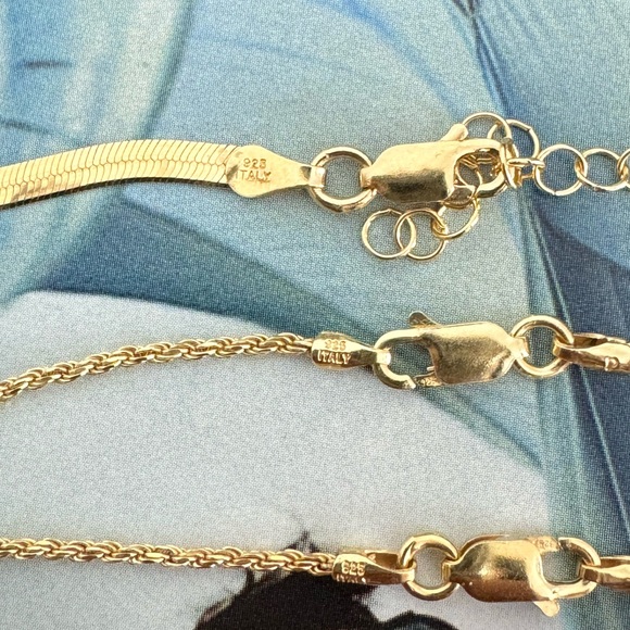 22K Yellow Italian Gold Plated Yellow Gold over 925 Sterling Silver Necklaces - Picture 5 of 9